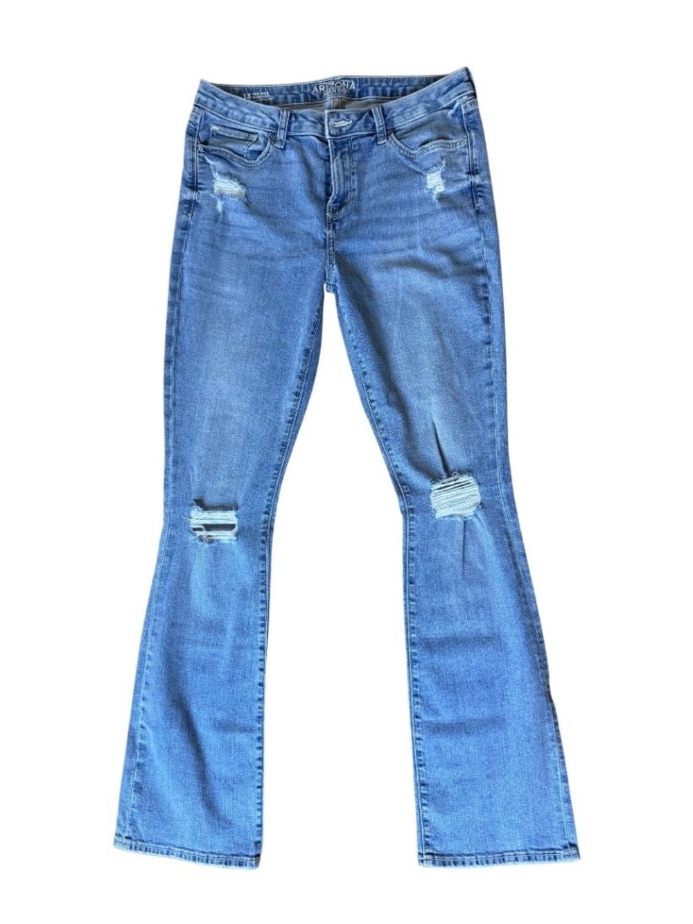 Arizona Jean Co. Mid Rise Bootcut Distressed Jeans